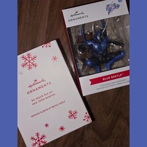 Hallmark Blue and Black Blue Beetle Ornament